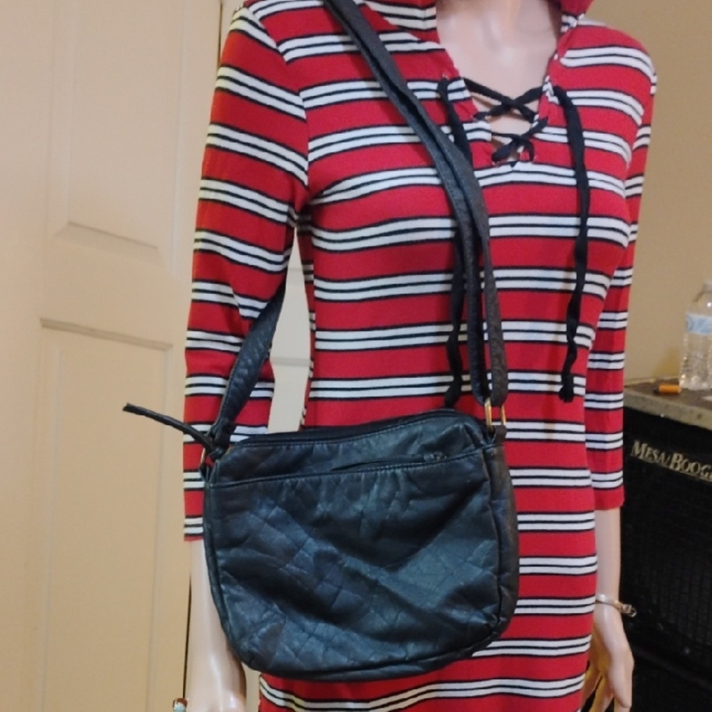 Bueno Black Crossbody Bag with Long Strap and Casual Design